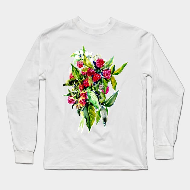 Raspberries Long Sleeve T-Shirt by surenart